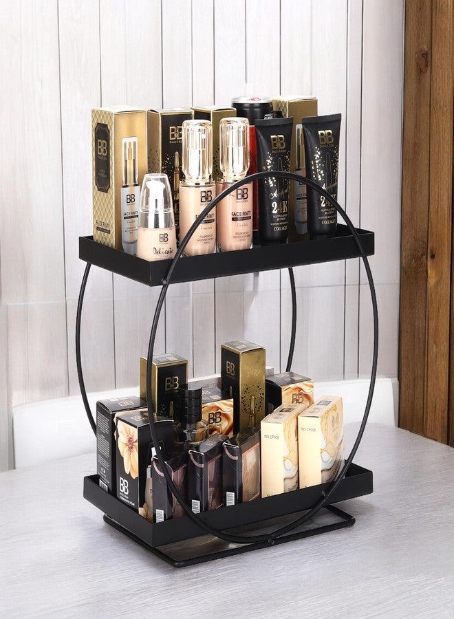 TechSrmaji 2-Tier Ring Spice Rack, Metal Bathroom Countertop Storage Rack, Dish Rack for Kitchen Pantry Shelf Holder, Round 2-Tier Kitchen Storage Rack, Organizer, MultiPurpose Storage Organizer - Image 3